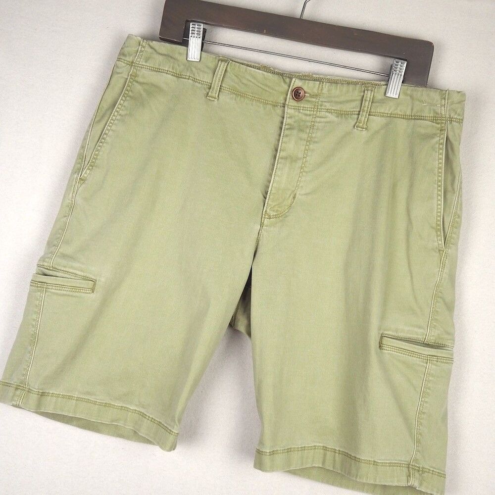 Tommy Bahama Boracay 10" Island Chino Cargo Shorts Men 36 Khaki Green Stretch